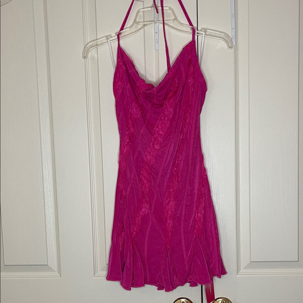 Pink halter dress